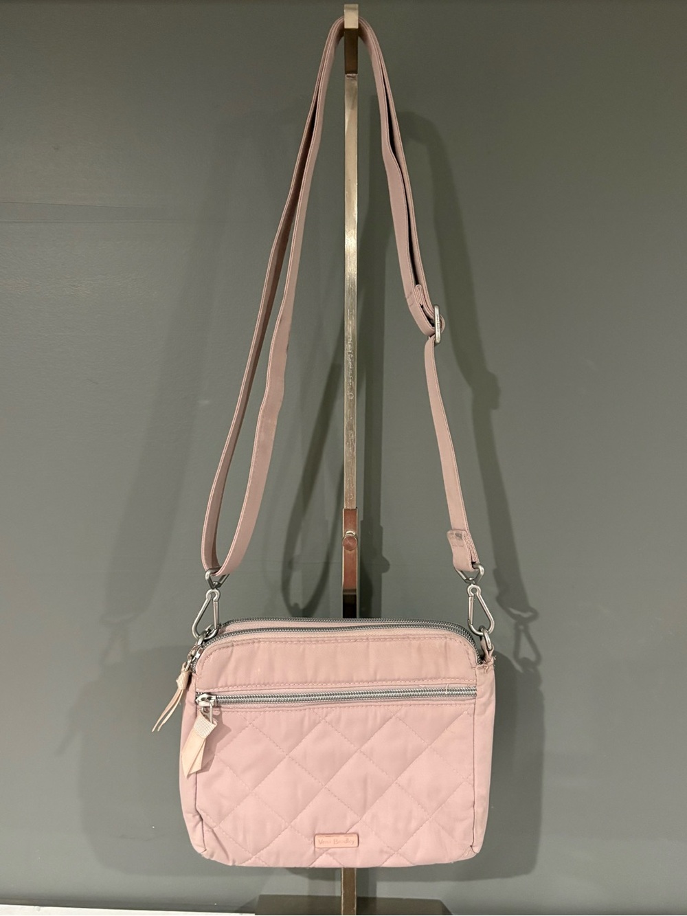 Vera Bradley Quilted Crossbody Bag in Light Pink